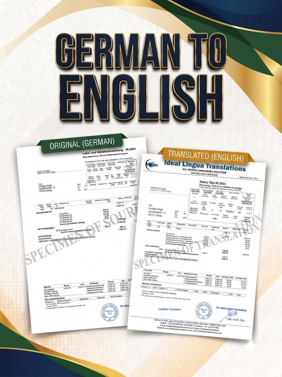 German to English Certified Translation of Degrees, Certificates & Other Legal Documents