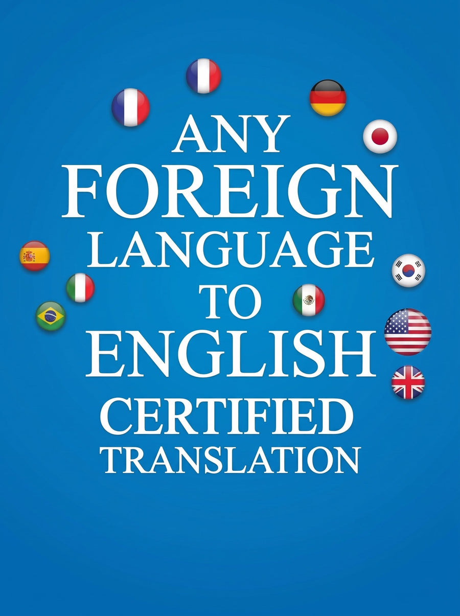 Any Foreign Language to English Certified Translation of Degrees, Certificates & other Legal Documents