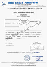 Load image into Gallery viewer, marriage-certificate-translation-for-visa-immigration-purposes