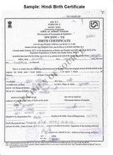 Load image into Gallery viewer, hindi-english-birth-certificate-translation