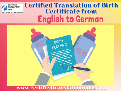 Certified Translation of Birth Certificate from English to German