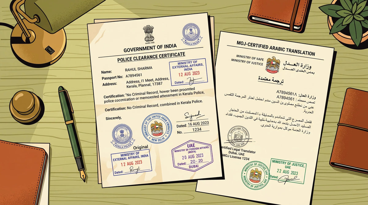 Police Clearance Certificate Translation for UAE Visa — 2026 ICP Rule (Certified)