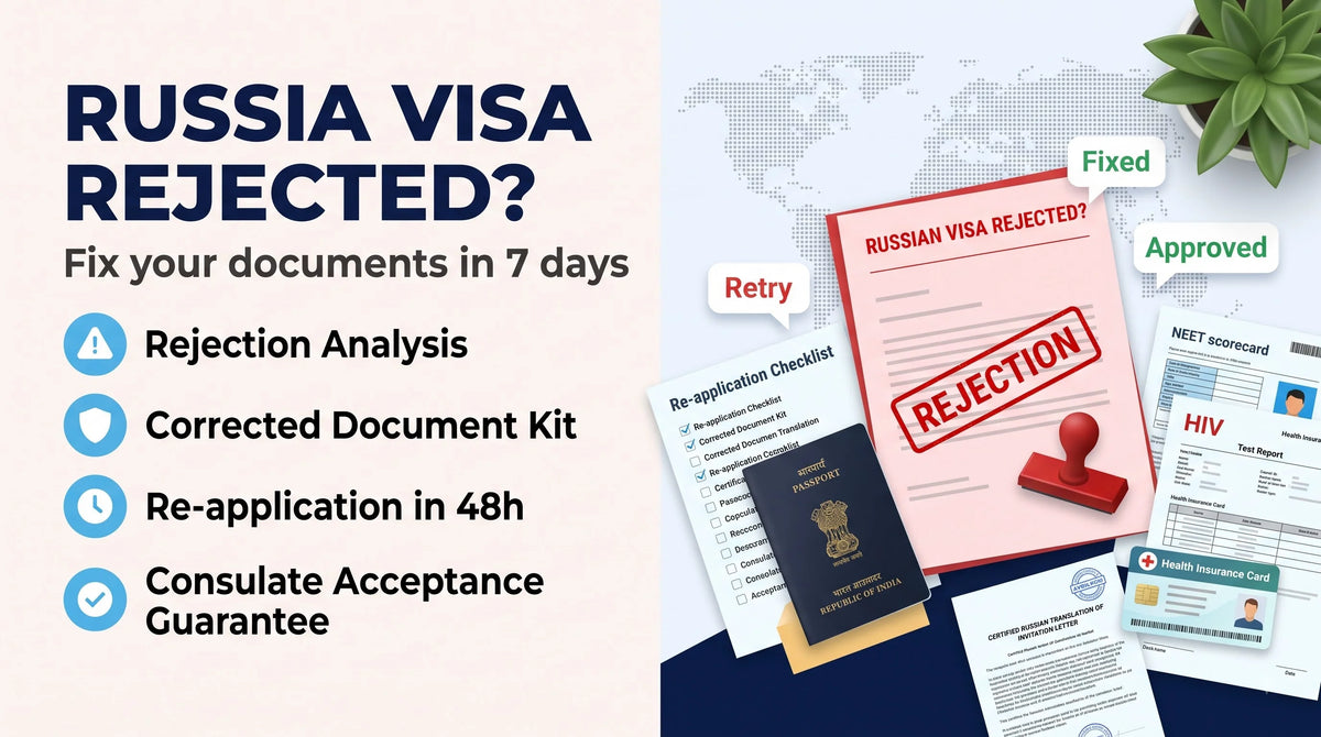 Russia Student Visa Rejection Fix — Documents Not in Order 2026 (Certified)