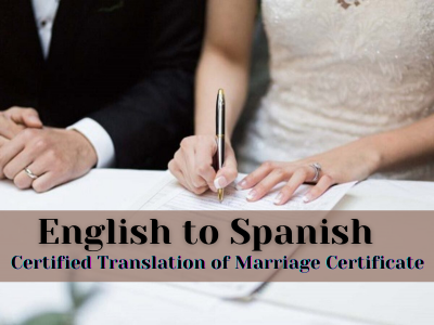 English to Spanish Certified Translation of Marriage Certificate