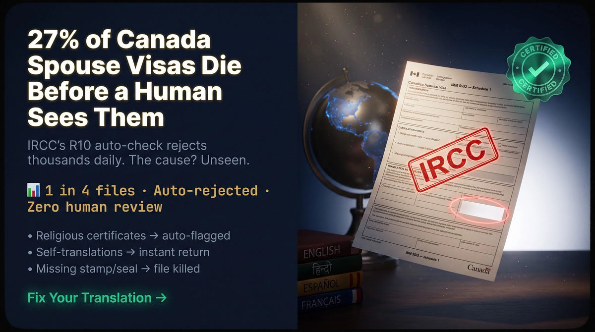 IRCC Returns 27% of Canada Spouse Visas for Translation Mistakes — 2026 Fix