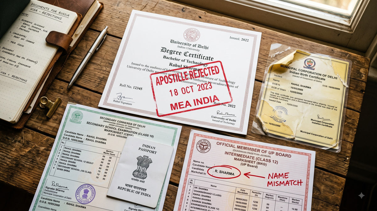 Apostille Rejected for Russia Visa? 5 Documents Indian Students Lose at MEA (Certified Translation Services)
