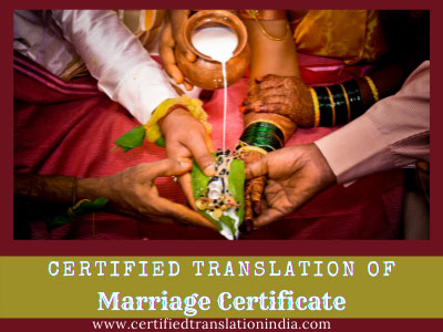 Hindi to English certified translation of Marriage certificate