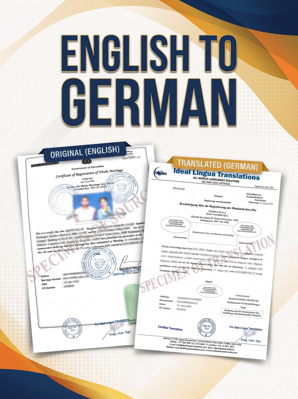 English to German Certified Translation of Degrees, Certificates & other Legal Documents