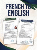 French to English Certified Translation of Degrees, Certificates & Other Legal Documents