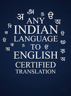 Any Indian language to English Certified Translation of Birth Certificate, Marriage Certificate and other Documents