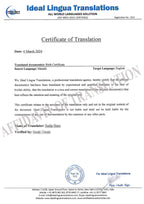 Marathi to English Certified Translation of Birth Certificate, Marriage Certificate and other Documents